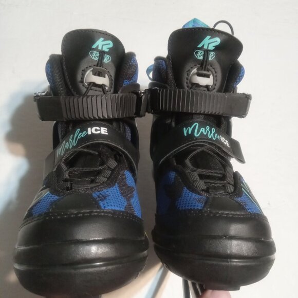 K2 Marlee Youth Ice Skates Adjustable Size Y11-2 Blue/Black - Picture 3 of 5
